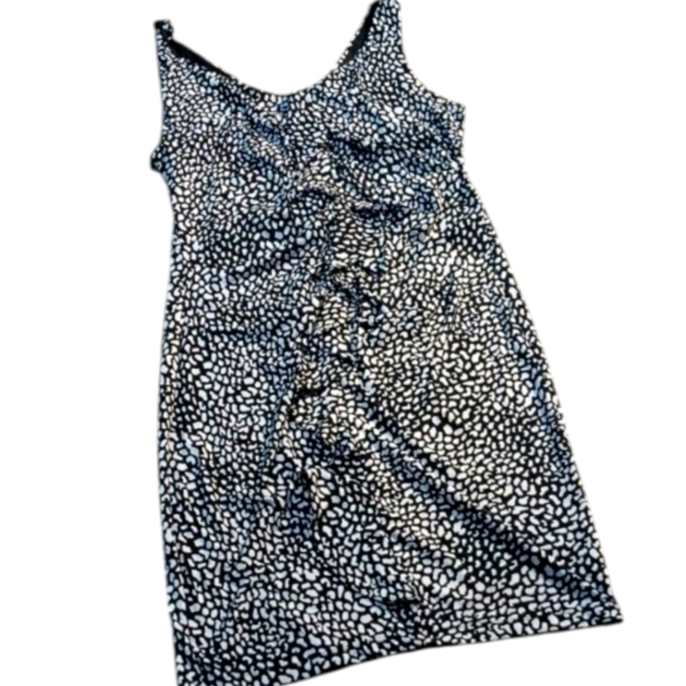 Sleveless Freckled Patterned Midi Dress - Picture 5 of 14